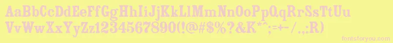 CountryWesternBlack Font – Pink Fonts on Yellow Background