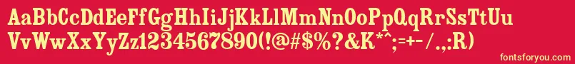 CountryWesternBlack Font – Yellow Fonts on Red Background