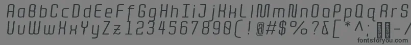 フォントQuotaRegularitalic – 黒い文字の灰色の背景