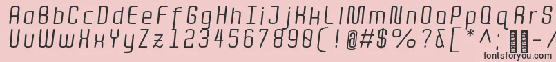 QuotaRegularitalic Font – Black Fonts on Pink Background