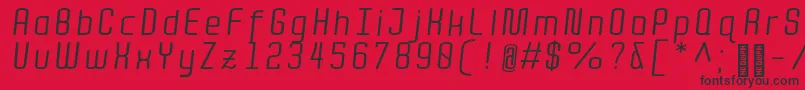 QuotaRegularitalic Font – Black Fonts on Red Background