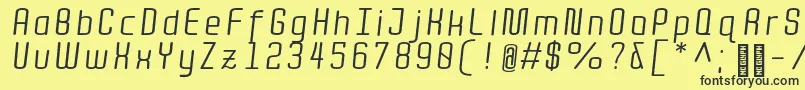 QuotaRegularitalic Font – Black Fonts on Yellow Background