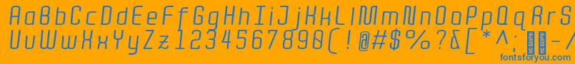 QuotaRegularitalic Font – Blue Fonts on Orange Background