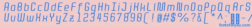 QuotaRegularitalic Font – Blue Fonts on Pink Background
