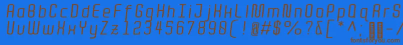 QuotaRegularitalic Font – Brown Fonts on Blue Background