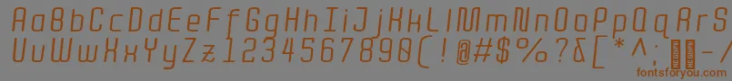 Fonte QuotaRegularitalic – fontes marrons em um fundo cinza
