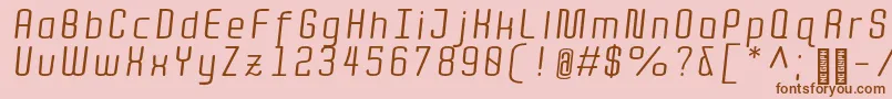 QuotaRegularitalic Font – Brown Fonts on Pink Background