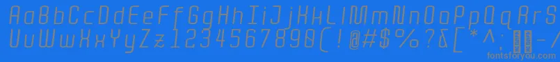 QuotaRegularitalic Font – Gray Fonts on Blue Background