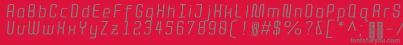 QuotaRegularitalic Font – Gray Fonts on Red Background