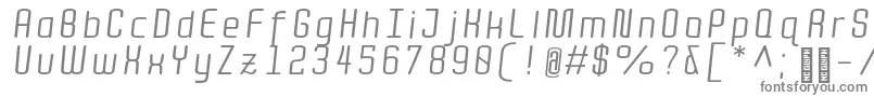 Fonte QuotaRegularitalic – fontes cinzas em um fundo branco