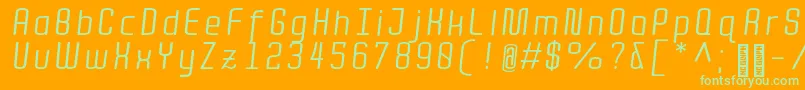 QuotaRegularitalic Font – Green Fonts on Orange Background