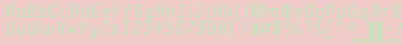 QuotaRegularitalic Font – Green Fonts on Pink Background