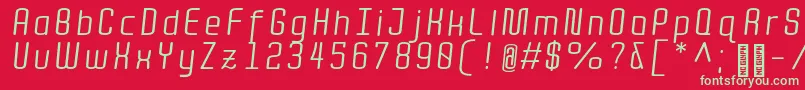 QuotaRegularitalic Font – Green Fonts on Red Background