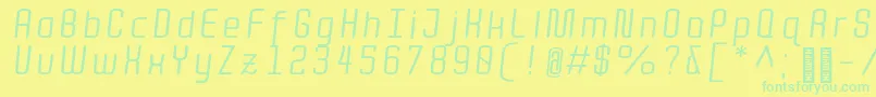 QuotaRegularitalic Font – Green Fonts on Yellow Background