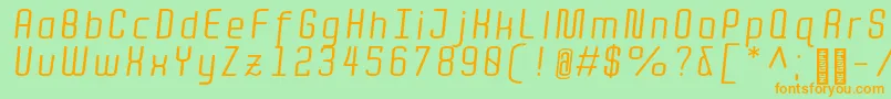QuotaRegularitalic Font – Orange Fonts on Green Background