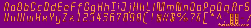QuotaRegularitalic Font – Orange Fonts on Purple Background