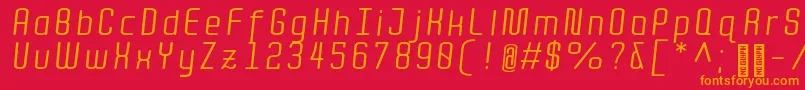 QuotaRegularitalic Font – Orange Fonts on Red Background