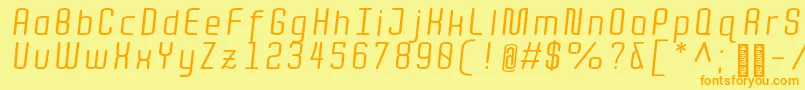 QuotaRegularitalic Font – Orange Fonts on Yellow Background