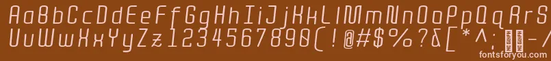 QuotaRegularitalic Font – Pink Fonts on Brown Background