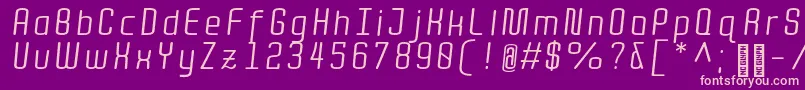 QuotaRegularitalic Font – Pink Fonts on Purple Background