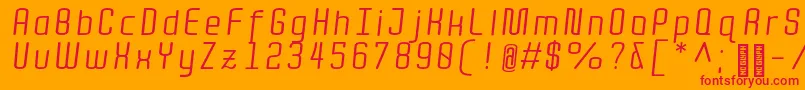 Шрифт QuotaRegularitalic – красные шрифты на оранжевом фоне