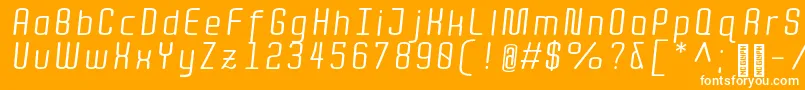 QuotaRegularitalic Font – White Fonts on Orange Background