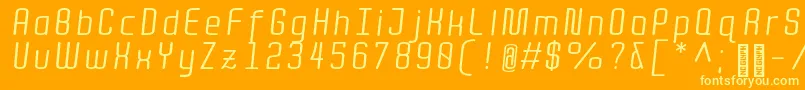 QuotaRegularitalic Font – Yellow Fonts on Orange Background