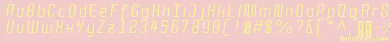 QuotaRegularitalic Font – Yellow Fonts on Pink Background