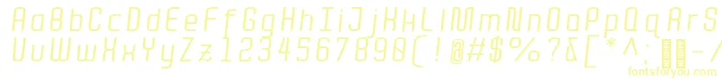 QuotaRegularitalic-Schriftart – Gelbe Schriften auf weißem Hintergrund