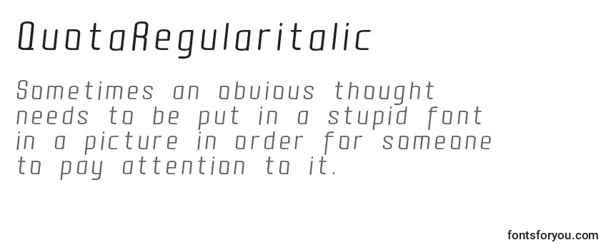 QuotaRegularitalic Font