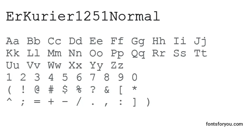 Schriftart ErKurier1251Normal – Alphabet, Zahlen, spezielle Symbole