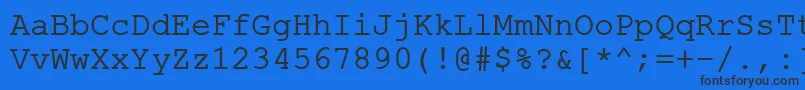 Czcionka ErKurier1251Normal – czarne czcionki na niebieskim tle