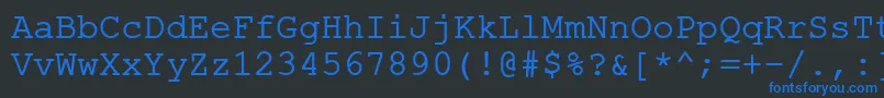 Шрифт ErKurier1251Normal – синие шрифты на чёрном фоне