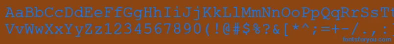 フォントErKurier1251Normal – 茶色の背景に青い文字