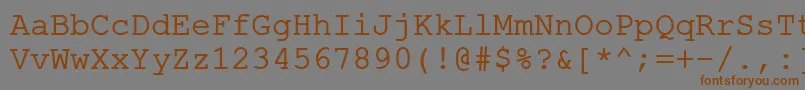 フォントErKurier1251Normal – 茶色の文字が灰色の背景にあります。