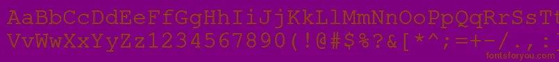 ErKurier1251Normal Font – Brown Fonts on Purple Background