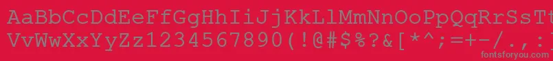 フォントErKurier1251Normal – 赤い背景に灰色の文字