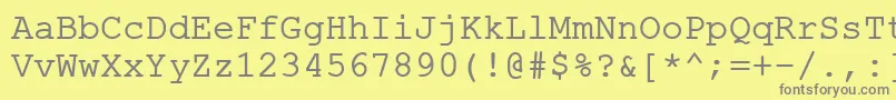 Czcionka ErKurier1251Normal – szare czcionki na żółtym tle