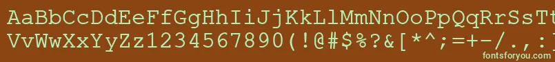 Шрифт ErKurier1251Normal – зелёные шрифты на коричневом фоне