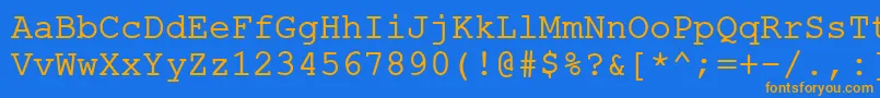 フォントErKurier1251Normal – オレンジ色の文字が青い背景にあります。