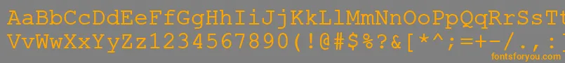 フォントErKurier1251Normal – オレンジの文字は灰色の背景にあります。