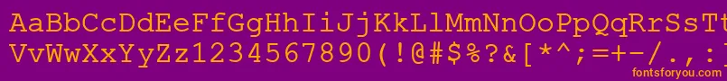 フォントErKurier1251Normal – 紫色の背景にオレンジのフォント