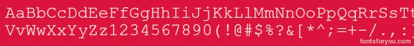 フォントErKurier1251Normal – 赤い背景にピンクのフォント