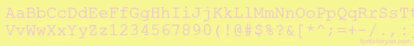 ErKurier1251Normal Font – Pink Fonts on Yellow Background