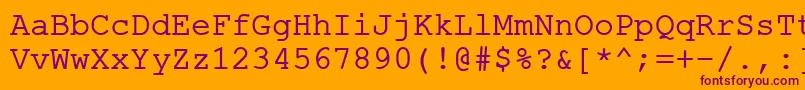 ErKurier1251Normal Font – Purple Fonts on Orange Background