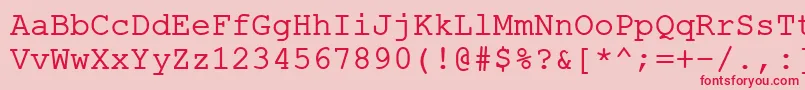 Czcionka ErKurier1251Normal – czerwone czcionki na różowym tle
