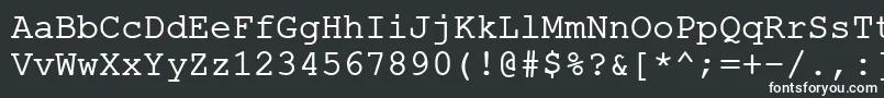 フォントErKurier1251Normal – 黒い背景に白い文字