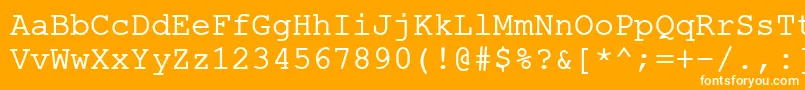 Шрифт ErKurier1251Normal – белые шрифты на оранжевом фоне