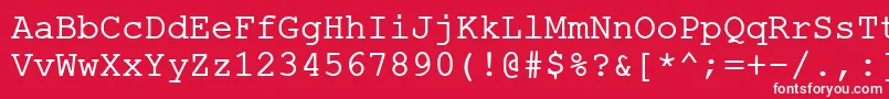 Czcionka ErKurier1251Normal – białe czcionki na czerwonym tle