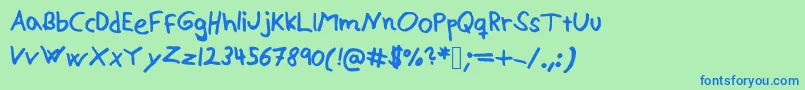 Alexisv2-fontti – siniset fontit vihreällä taustalla
